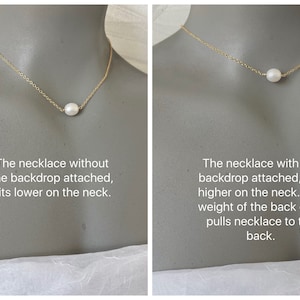 Pearl BackDrop Jewelry for Women, Pearl Backless Pendant, Long Y Necklace, Custom Wedding Day Back Drop, Sterling Silver Necklace image 5