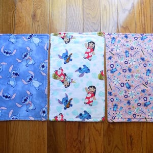 Set of 3 Lilo and Stitch Burp Cloths - Baby Shower Gift