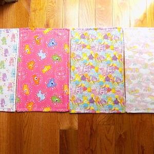Set of 4 Care Bear Burp Cloths