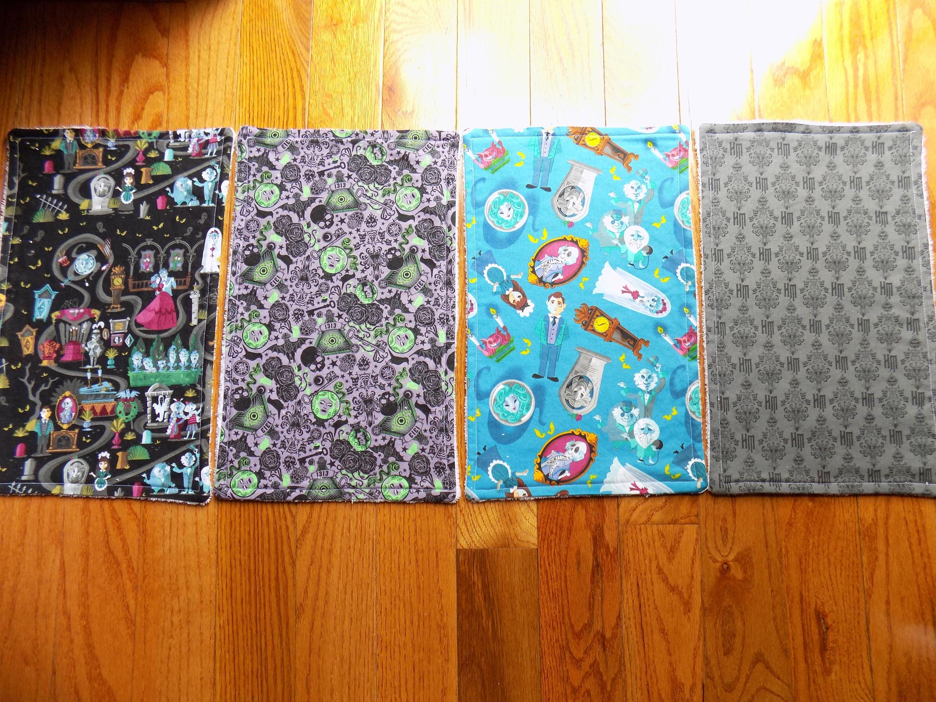 Set of 4 Haunted Mansion Burp Cloths