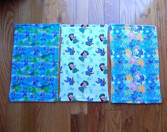 Set of 3 Lilo and Stitch Burp Cloths - Baby Shower Gift