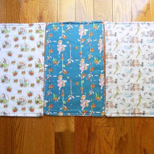 Set of 3 Peter Pan Burp Cloths