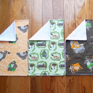 Set of 3 Jungle Book Burp Cloths - Baby Shower Gift image 2