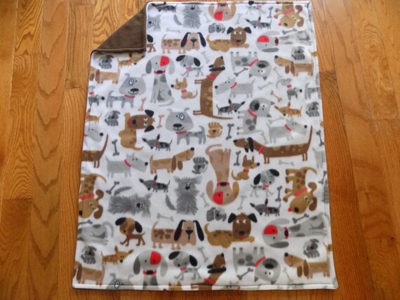 fleece blanket with dogs on it