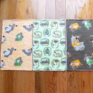Set of 3 Jungle Book Burp Cloths - Baby Shower Gift