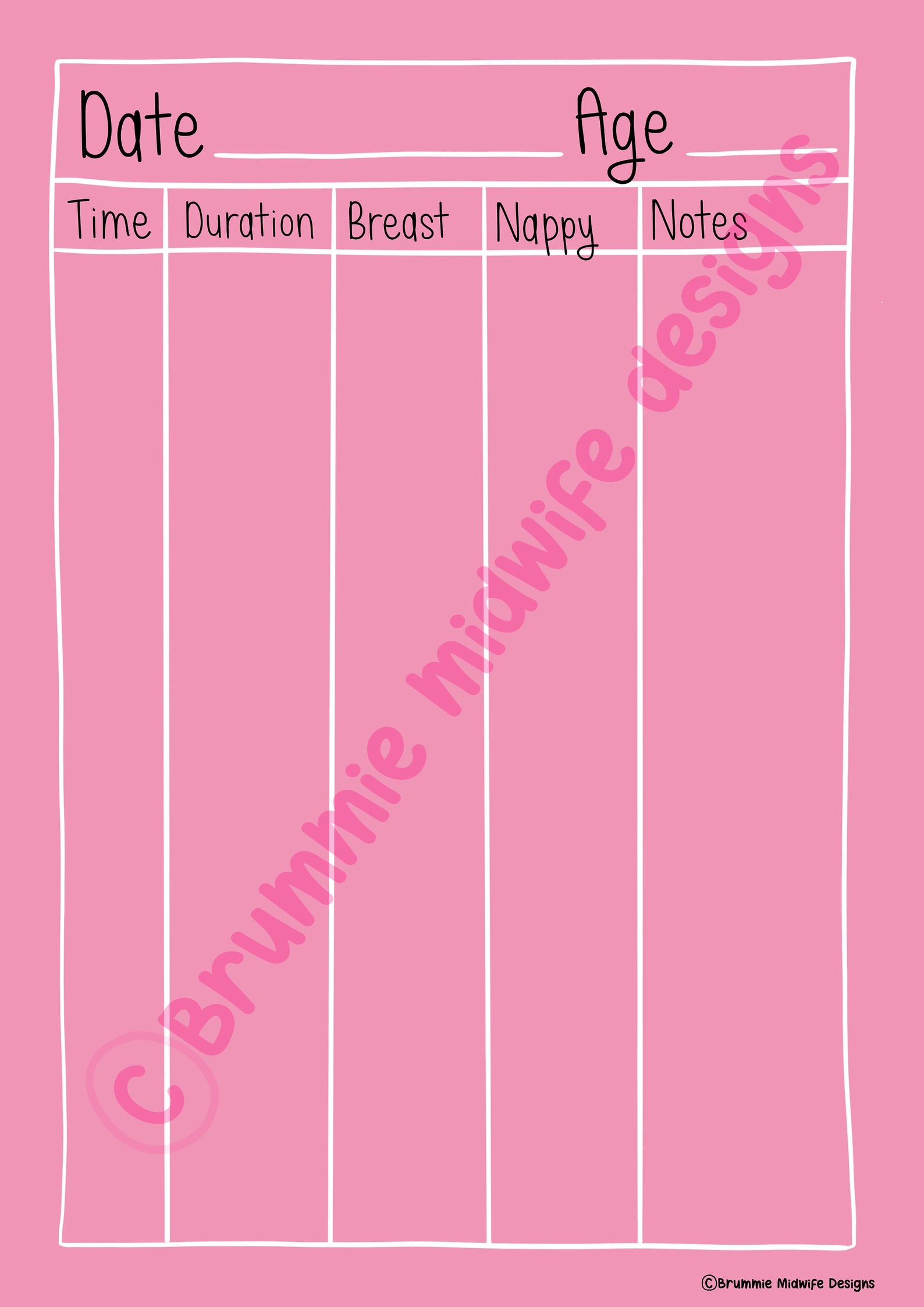 Breastfeeding log instant download breastfeeding diary for Etsy