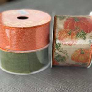 Fall ribbon for wreaths craft projects and bows craft supplies autumn wired pumpkin ribbon rolls