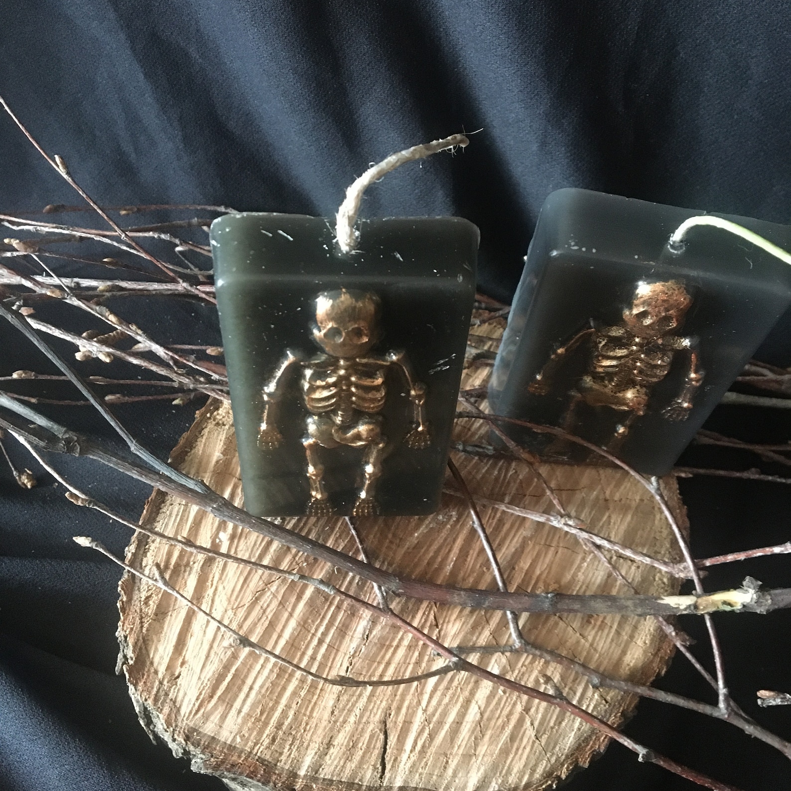 Two scented handmade skeleton candles Candle human skeleton Etsy