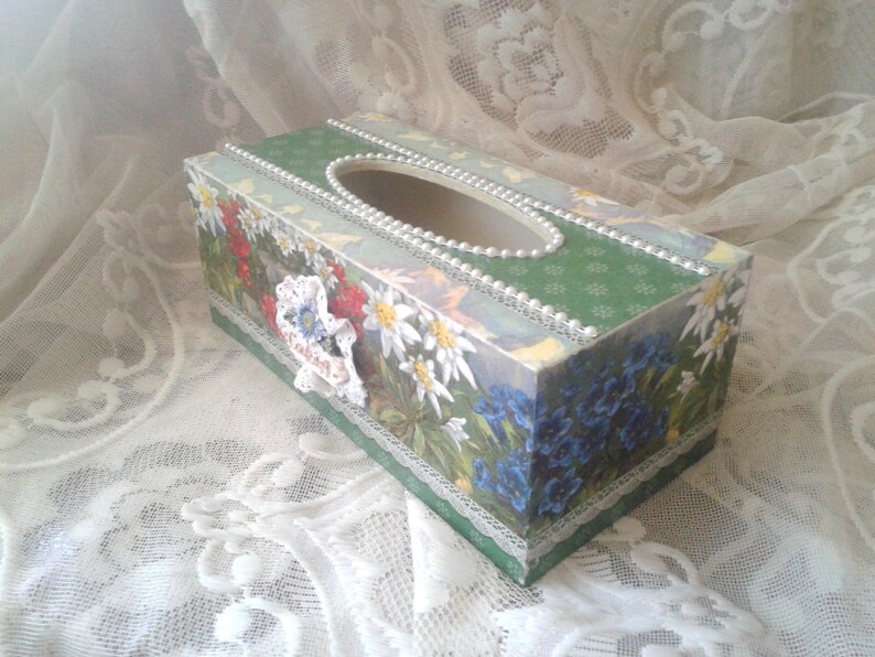 Tissue box Holder Decoupage Tissue box Decoupage Box Tissue Etsy
