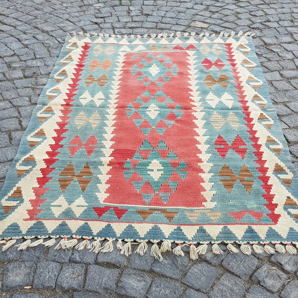 Free shipping Kilim Rug  Vintage Turkish Kilim Rug Turkish rug Kilim Rug Turkish kilim rug   5.3x3.5 feet e:6840