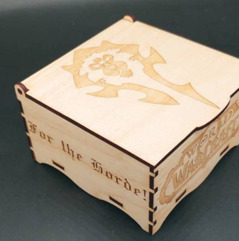World of Warcraft Themed Boxes Laser Cut and Engraved on Wood Etsy