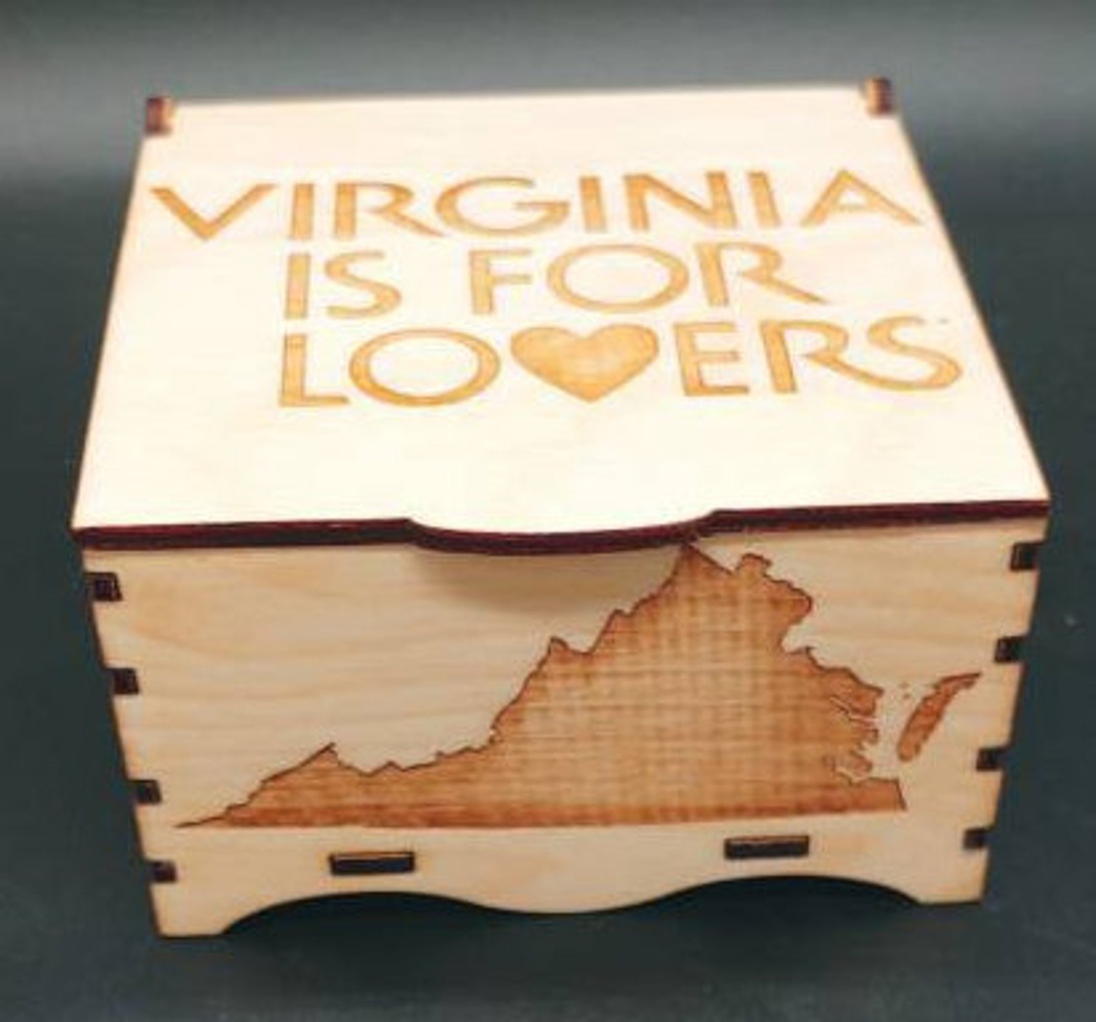 State Slogan Boxes Laser Cut and Engraved on Wood Etsy