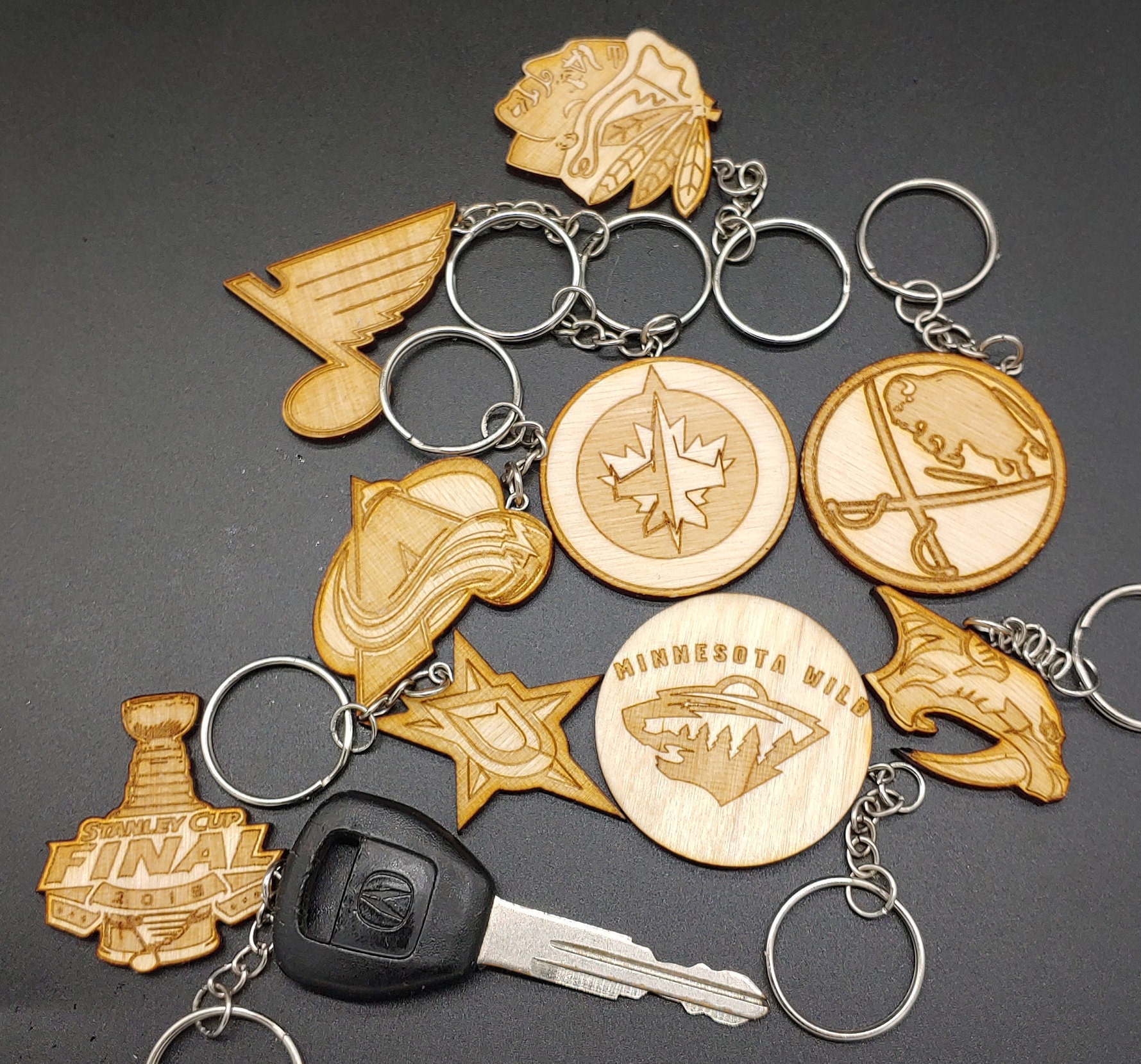 Vintage Keychain Stanley Cup Hockey Trophy Sports Key Ring Retro