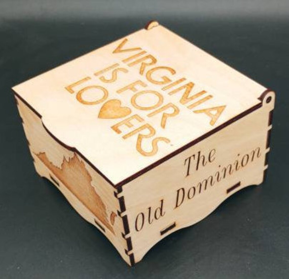 State Slogan Boxes Laser Cut and Engraved on Wood Etsy