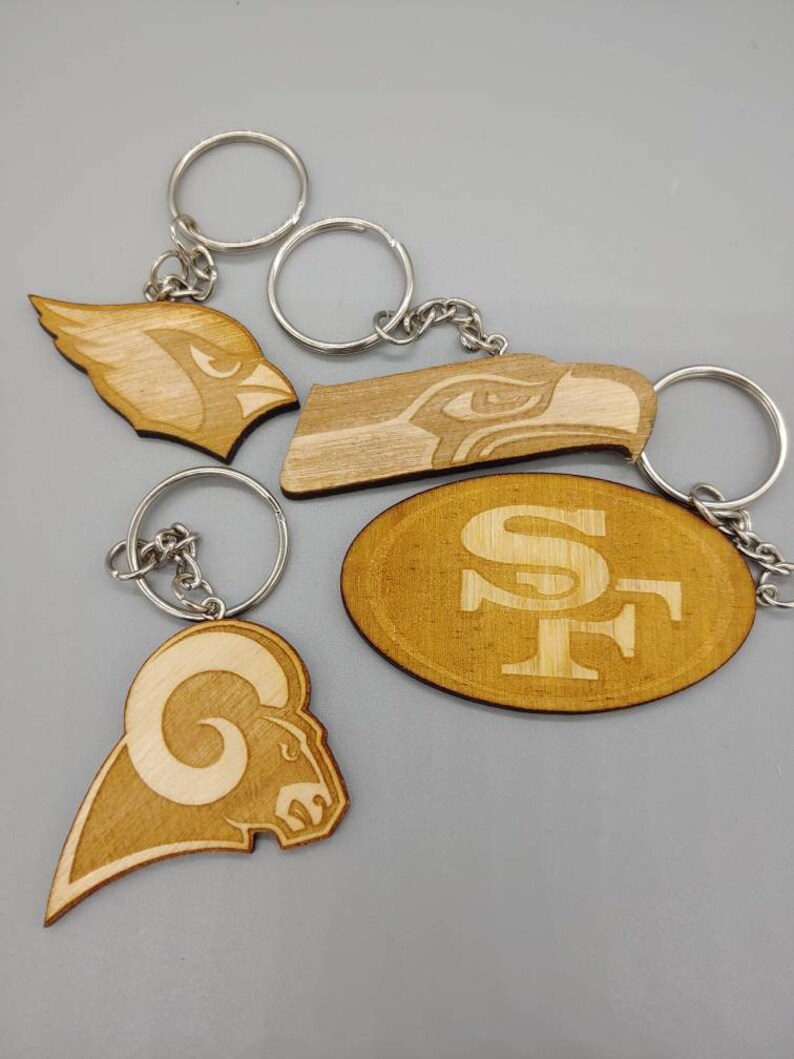 NFL NFC West Team Logo Keychains Laser Cut and Engraved on Etsy