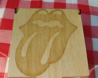 The Rolling Stones Themed Boxes, Laser Cut and Engraved on Wood