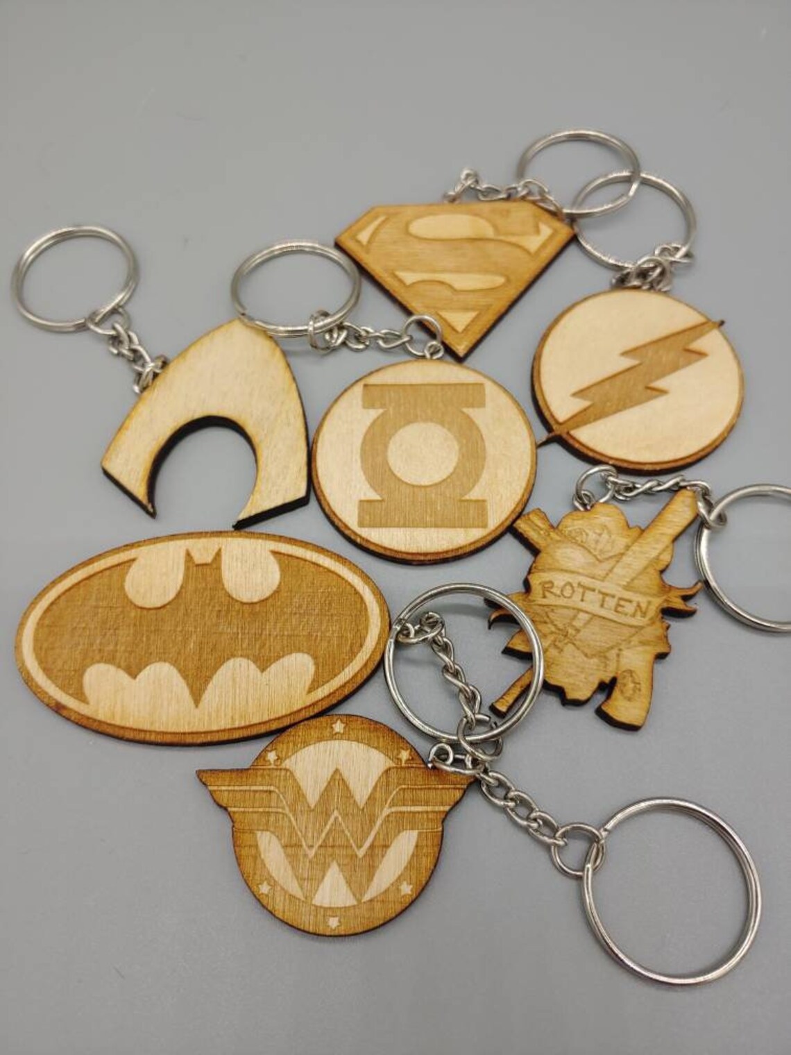 DC Comics Character Logo Keychains Laser Cut and Engraved on - Etsy
