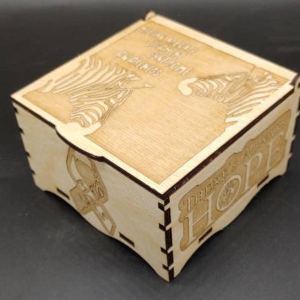 MALS (Median Arcuate Ligament Syndrome) Awareness Box, Laser Cut and Engraved on Wood