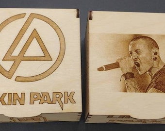 Linkin Park Themed Stash Boxes, Laser Cut and Engraved on Wood