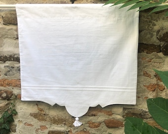 FOR SU French Country Style Valance Lined Custom Size Scalloped Cotton Curtains Cottage Simple White Romantic Pleated Farmhouse Curtain