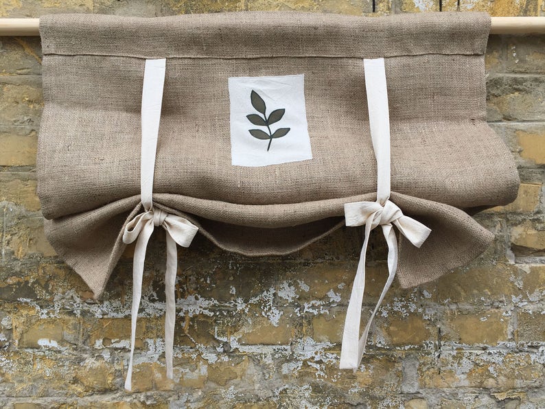 Rideaux de toile de jute Botanical Country Chic Kitchen Tie Up | Etsy