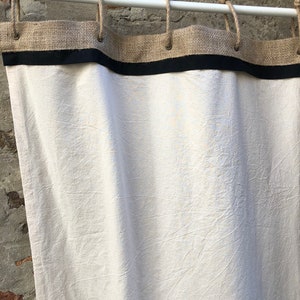 Farmhouse Panel Curtain With Grommets and Jute Rope Extra Wide Burlap Cafe Curtains Rustic ...