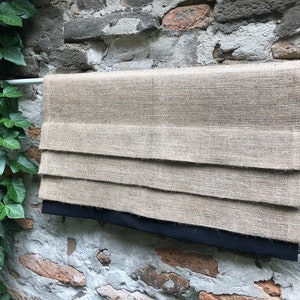 Faux Roman Shade Burlap Natural Valance Custom Size Living Room Curtain Modern Farmhouse Rustic Door Curtains Flat Shades Extra Wide Valance