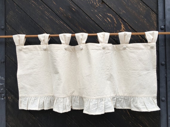 French Country Rustic Curtains Cottage Kitchen Ruffle Valance Etsy