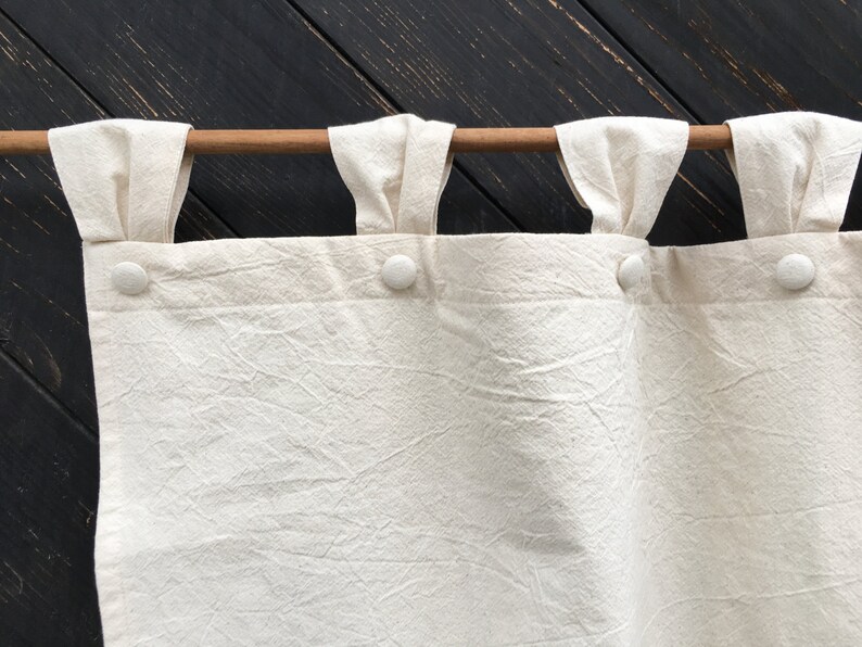 French Country Rustic Curtains Cottage Kitchen Ruffle Valance Simple Window Treatment Natural Cream Cotton Farmhouse Custom Curtains Ruffled