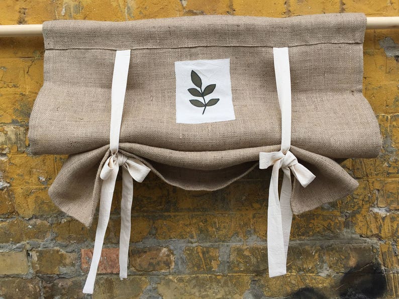 Rideaux de toile de jute Botanical Country Chic Kitchen Tie Up | Etsy