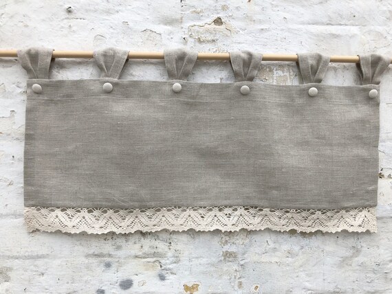 Linen Farmhouse Cotton Lace Curtains Cottage Valance Simple Etsy