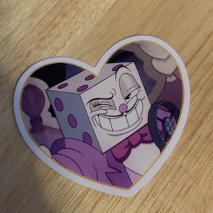 Cuphead Show I Heart King Dice Sticker
