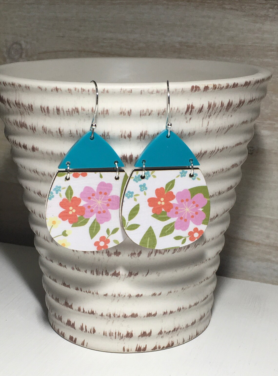 Vintage Inspired Paper Wood Earrings Etsy