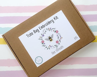Tote bag DIY embroidery kit - Bumblebee