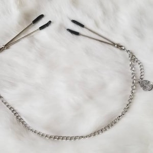 Handmade Silver Tweezer Nipple Clamps with Tree Charms