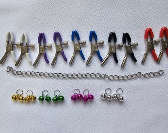 Stainless Steel Nipple Clamps with Custom Rubber Colors & Christmas Bells
