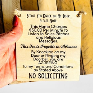 Funny No Soliciting Sign, Humorous Door Sign, Rustic Farmhouse