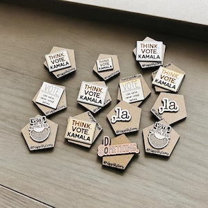 Kamala Harris 2024 Presidential Election Lapel Pins - Vote Democrat, Harris Waltz