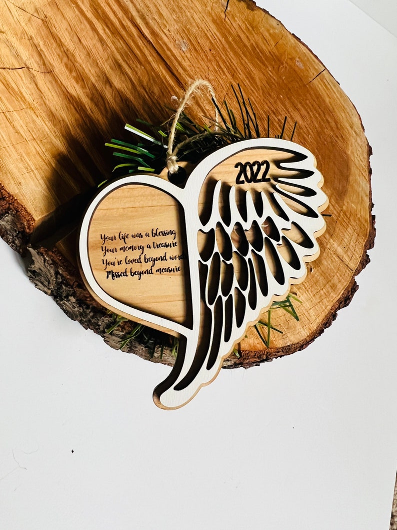 Angel Wings Memorial Ornament 2022 Ornament Memorial Gift Etsy