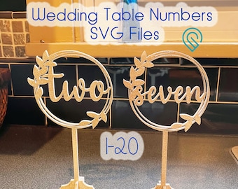 Wedding Table Numbers Digital Laser Cut File- Perfect for Glowforge