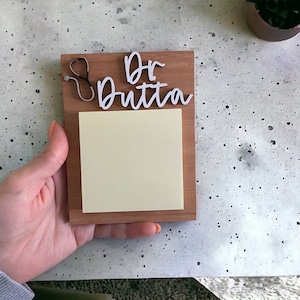 Custom Sticky Notepad Holder- Great Organizer Gift for Teacher Appreciation, Back to School, Nurses, Doctor, Vet, Coworker, Friend, Neighbor