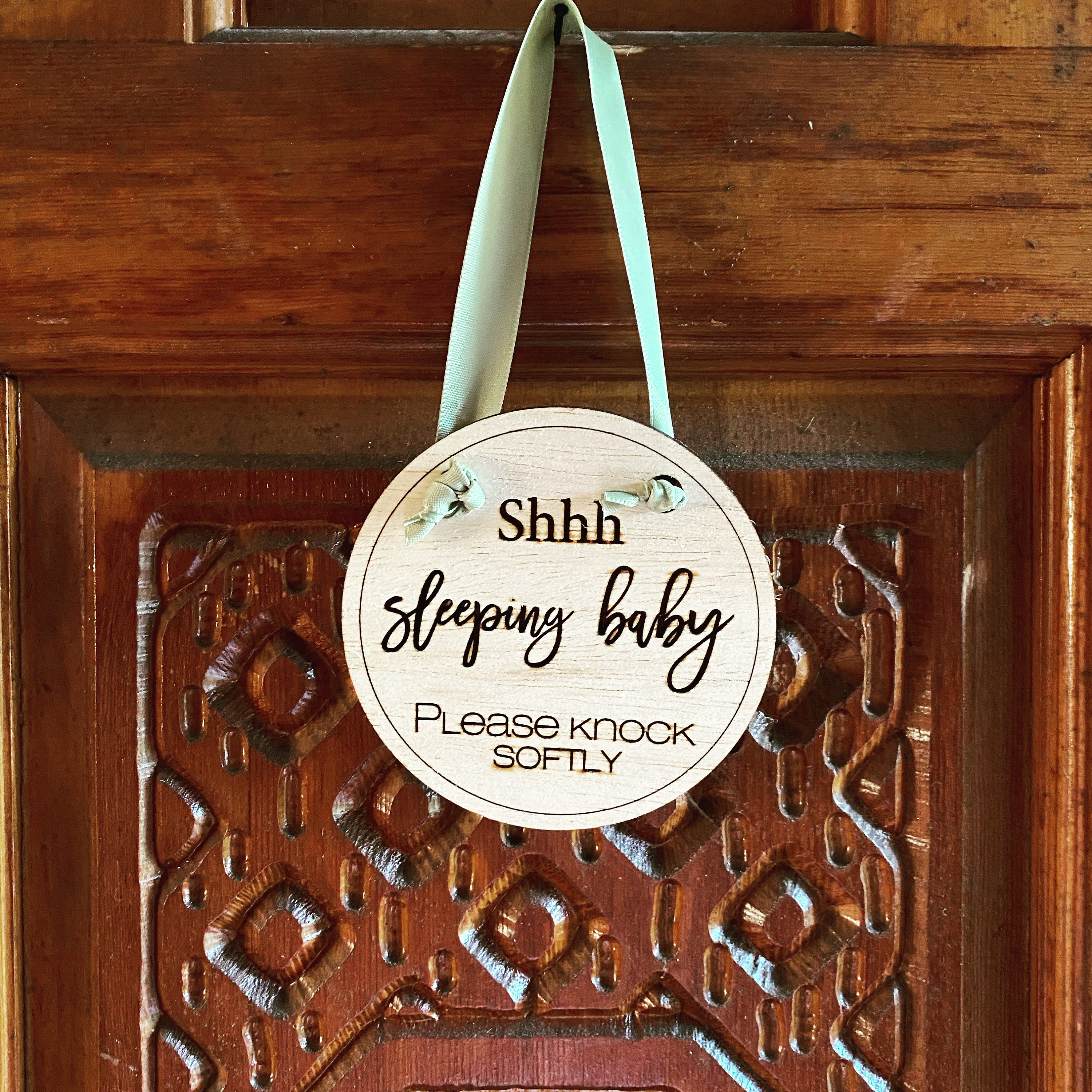 Wood Engraved Baby Sleeping Sign - Etsy