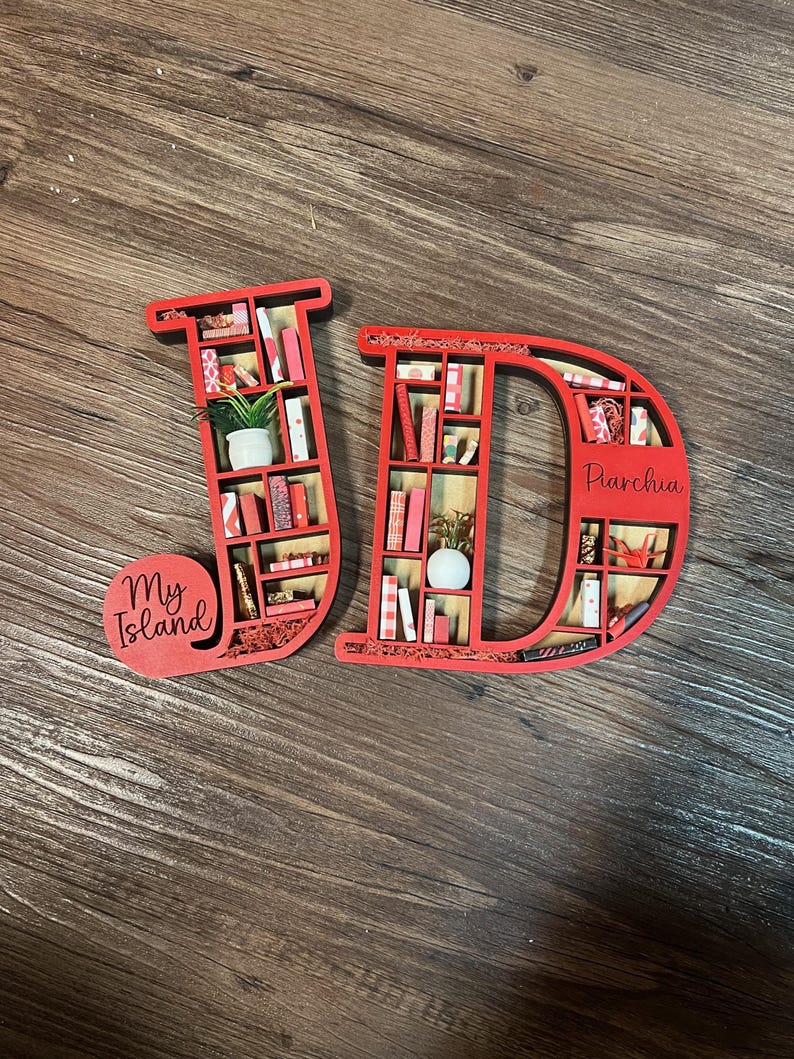 Benutzerdefinierte Alphabet Initial Buch Liebhaber Miniatur Bücherregal - Tolles Geschenk für Buch Nerd, Autor, Teenager oder Dekor für Book Nook Bild 18