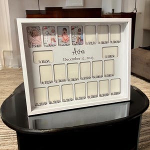 Aangepaste geboorte tot en met 18 jaar horizontale fotolijst voor kinderen - eerste maanden en jaren kindertijd tot volwassene - perfect eerste verjaardagscadeau