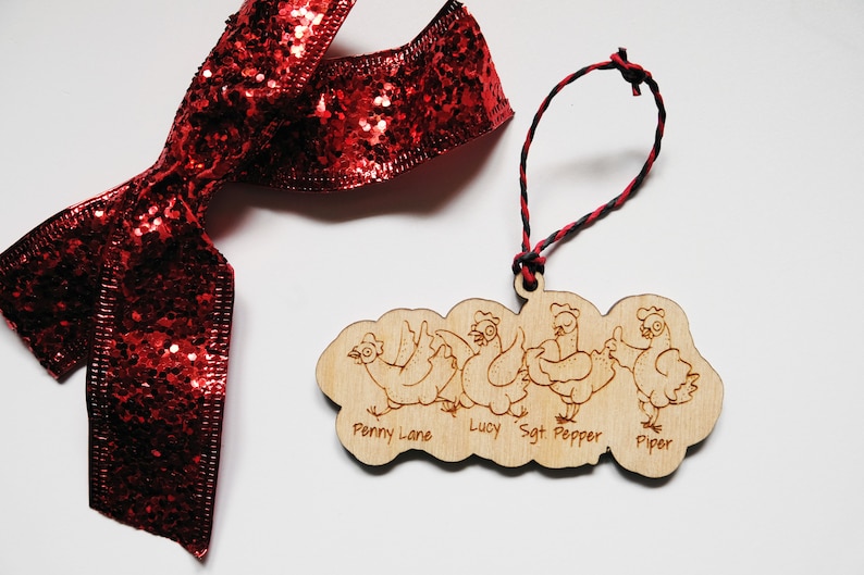 Chicken Coop Wood Christmas Ornaments With Chicken Names Perfecf Gift