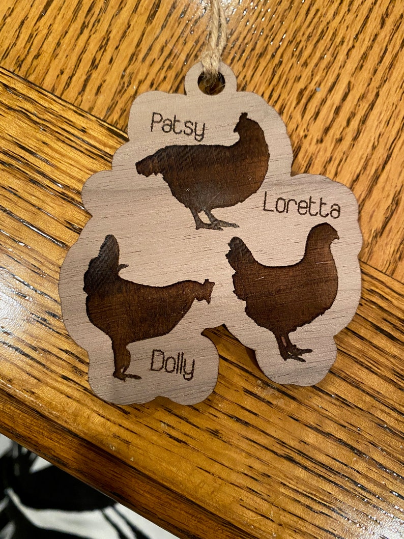 Chicken Coop Wood Christmas Ornaments With Chicken Names Perfecf Gift