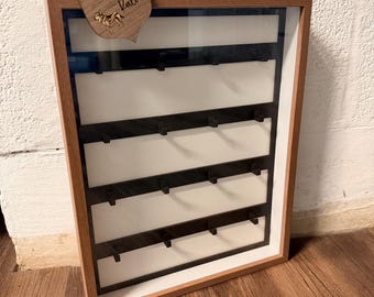 Custom Shadow Box Frame for Dog Bark Ranger Tags | Personalized Display Case with Hooks | Pet Adventure Memory Keepsake