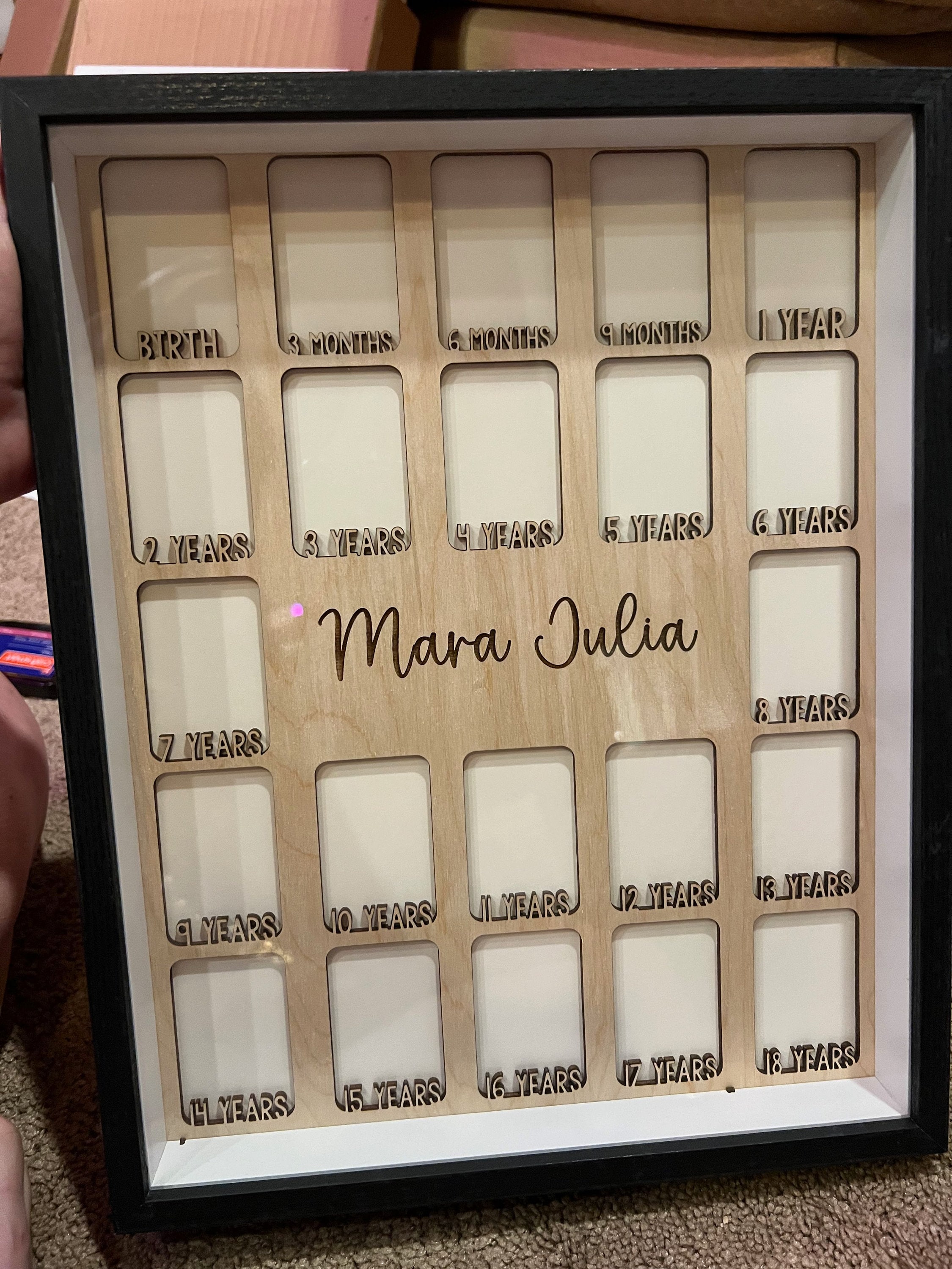 Custom Birth Through 18 Photo Frame for Children - First Year, Months ...