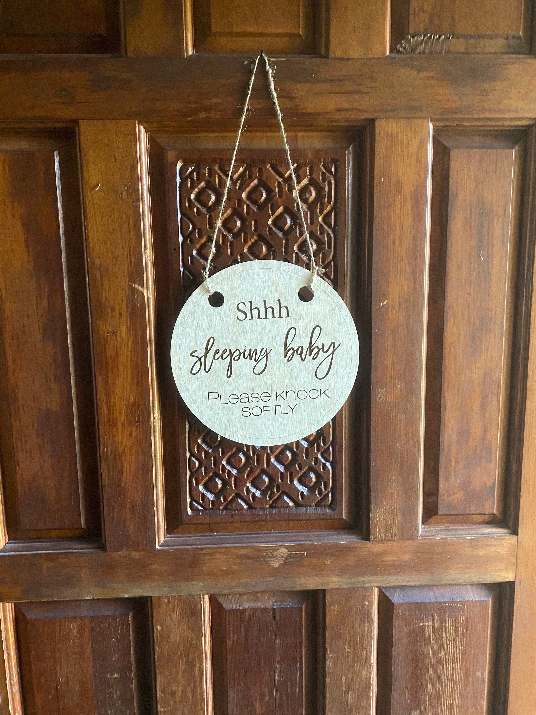 Wood Engraved Baby Sleeping Sign - Etsy