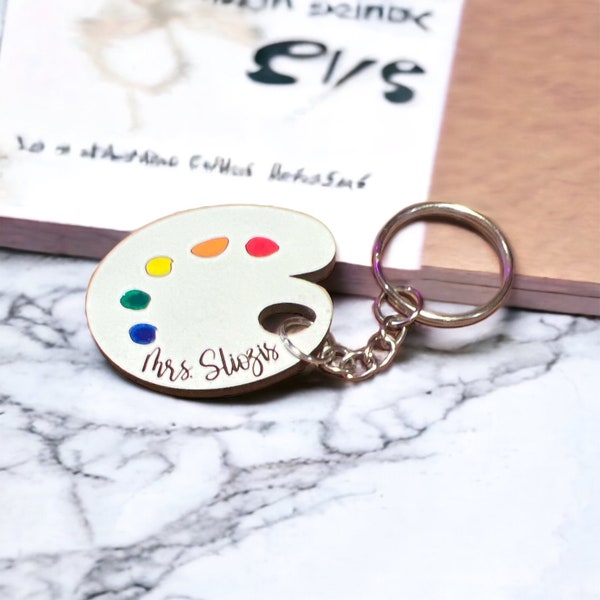 Art Teacher Keychain- Custom Back To School Teacher Gifts